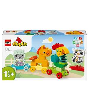LEGO DUPLO 10412 Il Treno degli Animali, Giochi per Bambini da 1.5 Anni, Giocattolo Educativo per l