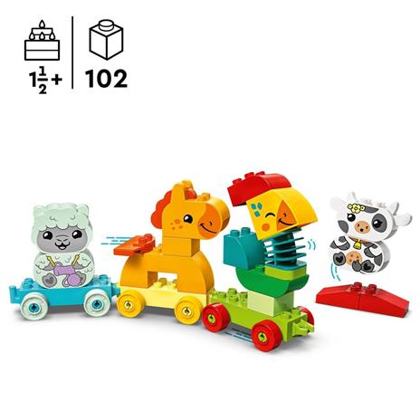 LEGO DUPLO 10412 Il Treno degli Animali, Giochi per Bambini da 1.5 Anni, Giocattolo Educativo per l'Apprendimento Didattico - 3