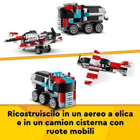 LEGO Creator 31146 3in1 Autocarro con Elicottero, Giochi per Bambini 7+ Anni Ricostruibile in Aereo e Cisterna o Auto e SUV - 4
