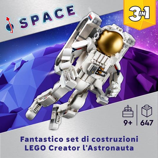 LEGO Creator 31152 3in1 Astronauta Trasformabile in Cane Giocattolo o in Astronave, Giochi da Costruire per Bambini di 9+ - 2