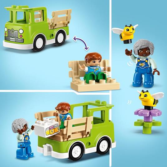 LEGO DUPLO 10419 Cura di Api e Alveari, Gioco Educativo per Bambini in età Prescolare con 2 Personaggi e un Camion Giocattolo - 4