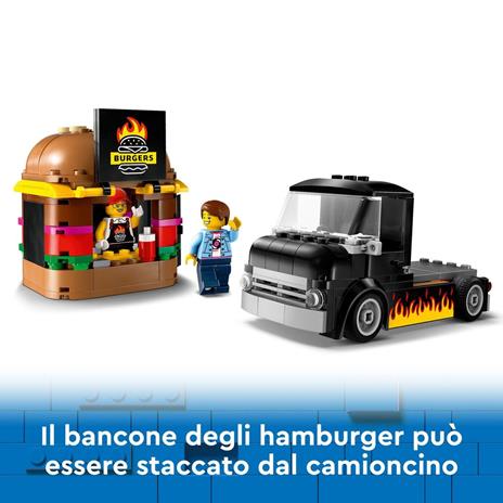 LEGO City 60404 Furgone degli Hamburger Giocattolo Veicolo per Bambini 5+ Anni Camion Food Truck con Accessori e 2 Minifigure - 3