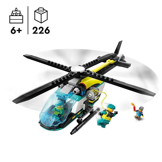 LEGO City 60405 Elicottero di Soccorso di Emergenza Set con Veicolo Giocattolo con Rotori e Verricello Giochi per Bambini 6+ - 3