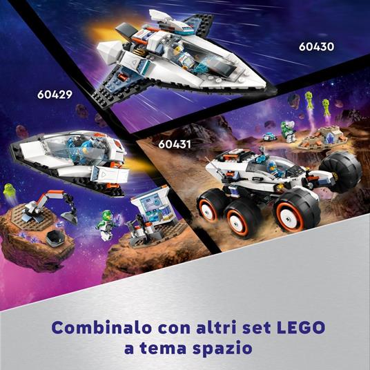 LEGO City 60429 Navetta Spaziale e Scoperta di Asteroidi, Gioco per Bambini 4+ con Astronave Giocattolo, Gru e 2 Minifigure - 7