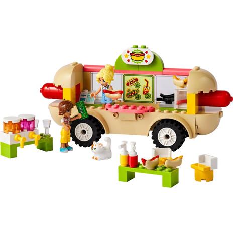 LEGO Friends 42633 Food Truck Hot-Dog, Giochi per Bambini 4+, Piccolo Camion Giocattolo con Cucina, 2 Mini Bamboline e Gatto - 7