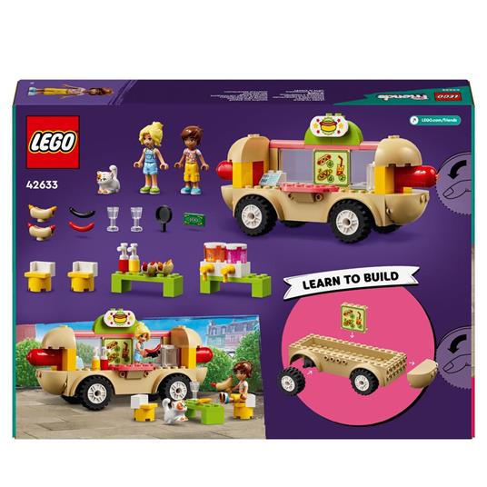 LEGO Friends 42633 Food Truck Hot-Dog, Giochi per Bambini 4+, Piccolo Camion Giocattolo con Cucina, 2 Mini Bamboline e Gatto - 8