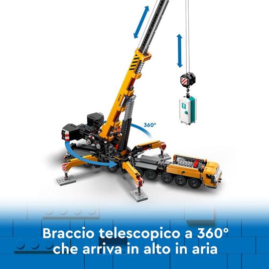 LEGO City 60409 Gru da Cantiere Mobile Gialla, Giochi Creativi per Bambini 9+, Veicolo Giocattolo con Funzioni e 4 Minifigure - 4