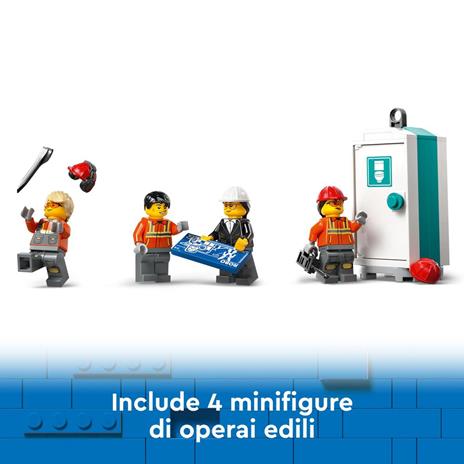 LEGO City 60409 Gru da Cantiere Mobile Gialla, Giochi Creativi per Bambini 9+, Veicolo Giocattolo con Funzioni e 4 Minifigure - 6
