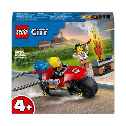 LEGO City 60410 Motocicletta dei Pompieri da Soccorso Giochi per Bambini 4+ Anni con Moto Giocattolo 2 Minifigure Estintore