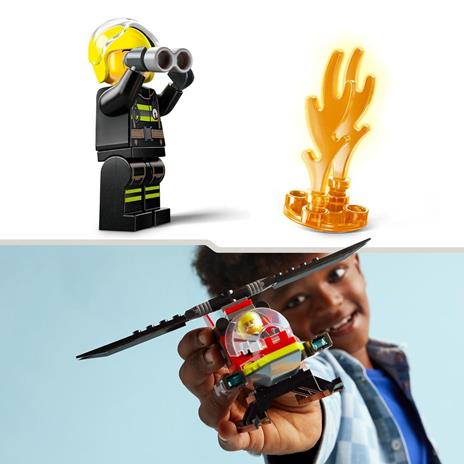 LEGO City 60411 Elicottero dei Pompieri, Veicolo Giocattolo con 2 Elementi Lancia-Acqua e Minifigure, Giochi per Bambini 5+ - 5