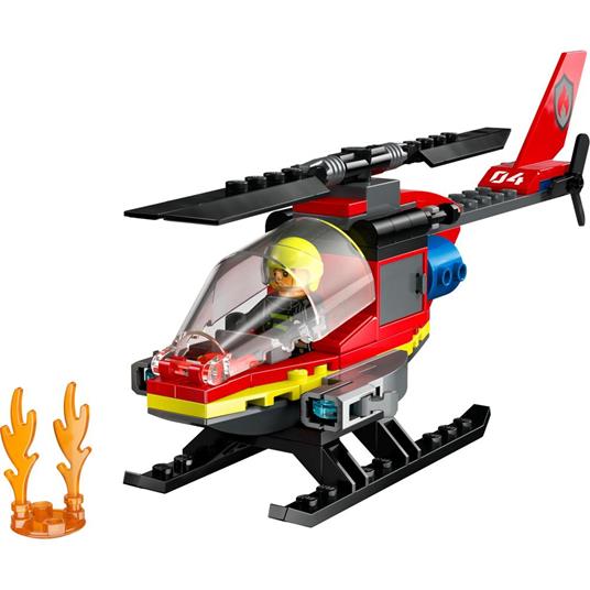 LEGO City 60411 Elicottero dei Pompieri, Veicolo Giocattolo con 2 Elementi Lancia-Acqua e Minifigure, Giochi per Bambini 5+ - 7