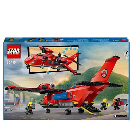 LEGO City 60413 Aereo Antincendio, Giocattolo dei Vigili del Fuoco per Bambini di 6+ Anni con 3 Minifigure dei Pompieri - 8