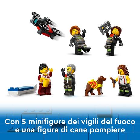 LEGO City 60414 Caserma dei Pompieri e Autopompa con Camion Giocattolo, 6 Minifigure, Cane e Accessori, Gioco per Bambini 6+ - 6