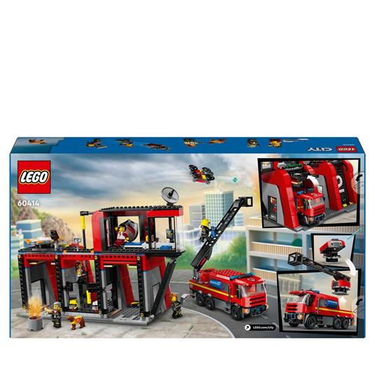 LEGO City 60414 Caserma dei Pompieri e Autopompa con Camion Giocattolo, 6 Minifigure, Cane e Accessori, Gioco per Bambini 6+ - 8