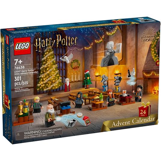 LEGO Harry Potter Calendario dell'Avvento 2024, Giocattolo Fantasy di Hogwarts con 7 Minifigure, Regalo di Natale 76438