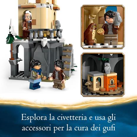 LEGO Harry Potter 76430 Guferia del Castello di Hogwarts, Gioco per Bambini di 8+ Anni con 3 Minifigure e 5 Gufi Giocattolo - 4