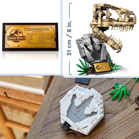 LEGO Jurassic World 76964 Fossili di Dinosauro: Teschio di T. Rex Giocattolo, Giochi per Bambini 9+ con Fossile da Costruire - 5