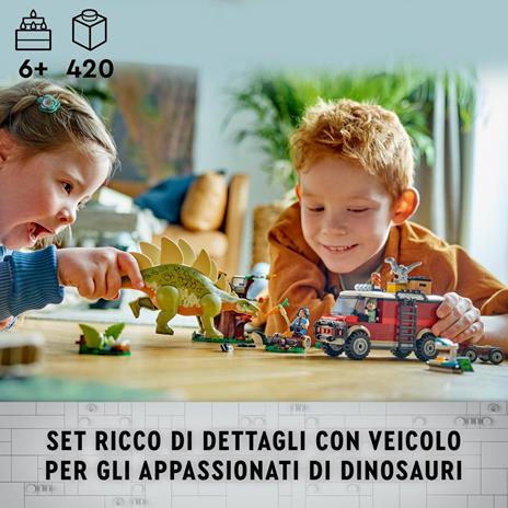LEGO Jurassic World 76965 Missione Dinosauro: Scoperta dello Stegosauro, Giocattolo con Dinosauri e Fuoristrada per Bambini 6+ - 2