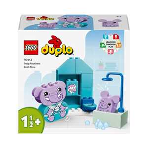 Giocattolo LEGO DUPLO 10413 Attività Quotidiane: il Bagnetto, Giochi per Bambini da 1.5 Anni, Playset Didattico con 2 Elefanti Giocattolo LEGO