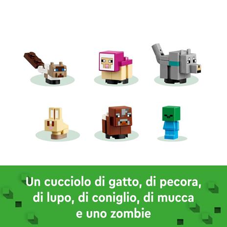 LEGO Minecraft 21253 Il Santuario degli Animali Giocattolo per Bambini e Fan di 7+ Anni con Bioma delle Pianure e Personaggi - 3