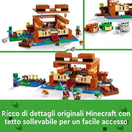 LEGO Minecraft 21256 La Casa-Rana Giocattolo da Costruire per Bambini di 8+ Anni con Personaggi Mob e Animali del Videogioco - 3