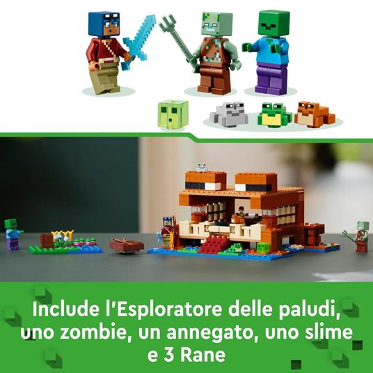 LEGO Minecraft 21256 La Casa-Rana Giocattolo da Costruire per Bambini di 8+ Anni con Personaggi Mob e Animali del Videogioco - 5