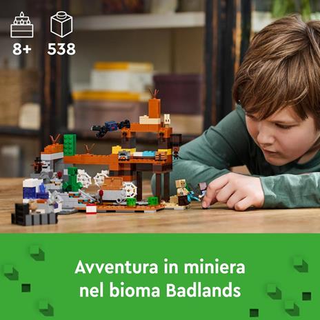 LEGO Minecraft 21263 La Miniera delle Badlands, Modellino da Costruire di Bioma con Personaggi, Giochi Creativi per Bambini 8+ - 2