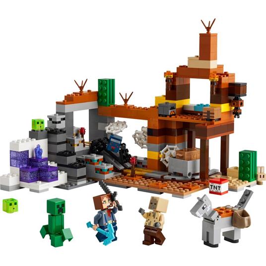 LEGO Minecraft 21263 La Miniera delle Badlands, Modellino da Costruire di Bioma con Personaggi, Giochi Creativi per Bambini 8+ - 9