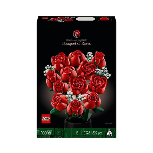 LEGO Icons 10328 Bouquet di Rose Set Fiori Finti per Adulti Decorazione  Casa Idea Regalo per Lei o Lui Collezione Botanica