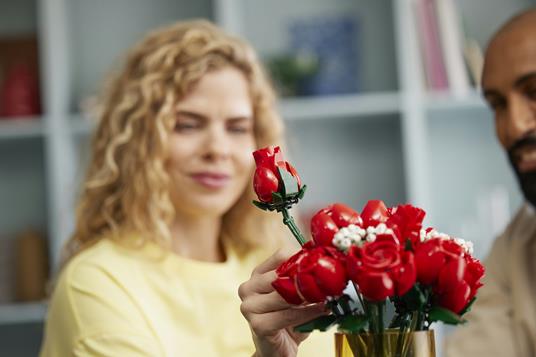 LEGO Icons 10328 Bouquet di Rose Set Fiori Finti per Adulti Decorazione Casa Idea Regalo per Lei