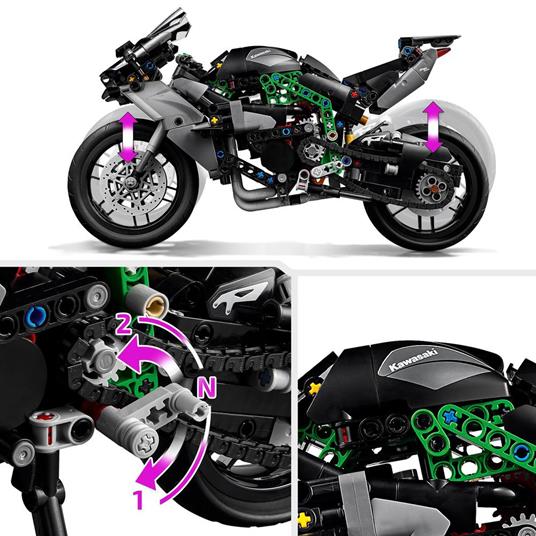 LEGO Technic 42170 Motocicletta Kawasaki Ninja H2R Giochi per Bambini 10+ Modellino di Moto Giocattolo in Scala da Costruire - 5