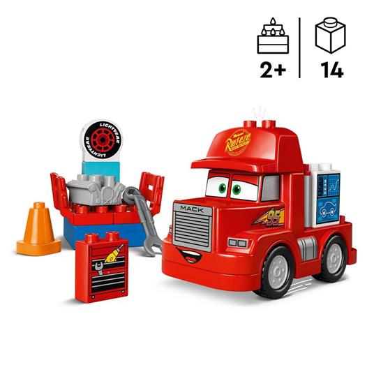 LEGO LEGO DUPLO Disney e Pixar 10417 Mack al Circuito Giochi per Bambini di 2+ Anni con Camion Giocattolo Rosso da Costruire - 3