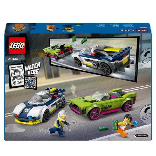 LEGO City 60415 Inseguimento della Macchina da Corsa, 2 Modellini di Auto della Polizia, Giocattolo per Bambini di 6+ Anni - 8
