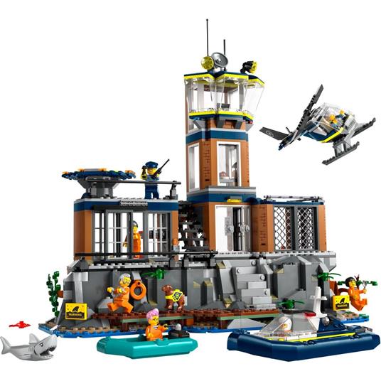 LEGO City 60419 Prigione sull’Isola della Polizia, Giocattolo ricco di Funzioni con Elicottero, Barca, Gommone e 7 Minifigure - 6