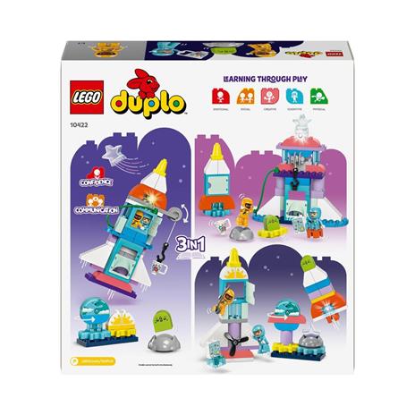 LEGO DUPLO 10422 Avventura dello Space Shuttle 3 in 1, Astronave Giocattolo Didattica, Gioco Educativo per Bambini di 3+ Anni - 7