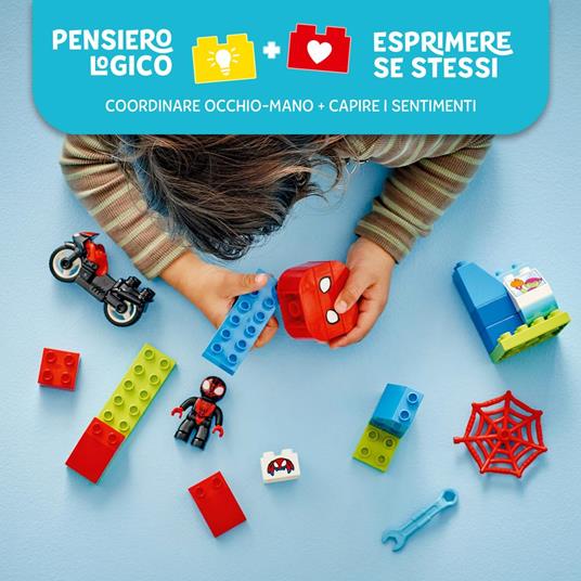 LEGO DUPLO Marvel 10424 L’Avventura in Moto di Spin, Gioco Educativo per Bambini 2+ con Moto Gicattolo, Set Serie TV Spidey - 3