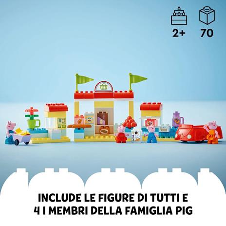 LEGO DUPLO 10434 Il Supermercato di Peppa Pig con Macchina Giocattolo e Negozio da Costruire, Giochi Educativi per Bambini 2+ - 4