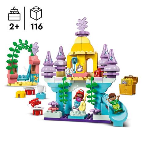 LEGO DUPLO Disney 10435 Il Magico Palazzo Sottomarino di Ariel, Giochi per Bambini 2+, Castello Giocattolo della Sirenetta - 3