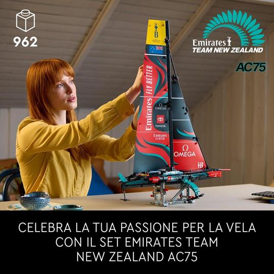 LEGO Technic 42174 Emirates Team New Zealand AC75, Modellino di Barca a Vela da Costruire per Adulti, Regalo per Uomo o Donna - 2