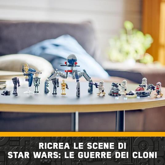 LEGO Star Wars 75372 Battle Pack Clone Trooper e Battle Droid con Veicolo Giocattolo Speeder Bike Idea Regalo Bambini 7+ Anni - 6