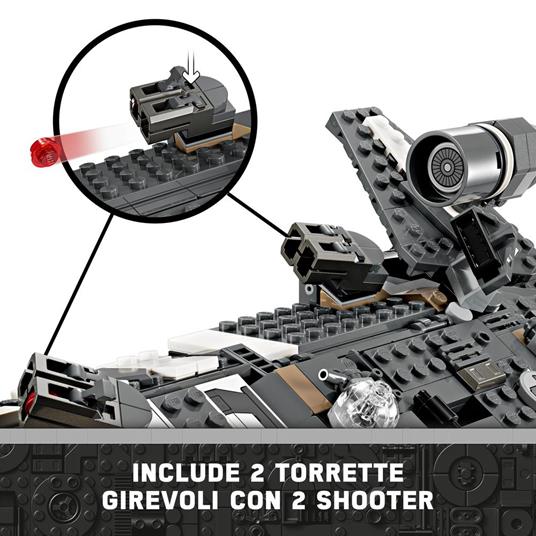 LEGO Star Wars 75374 Onyx Cinder, Astronave Giocattolo dalla Serie TV Skeleton Crew, Giochi per Bambini 10+ con 5 Minifigure - 4