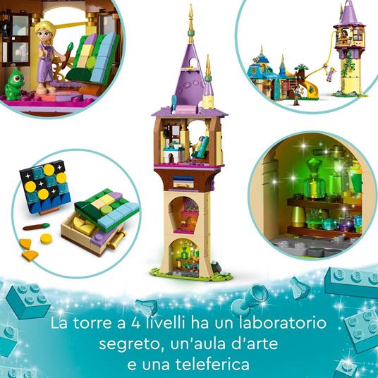 LEGO Disney Princess 43241 La Torre di Rapunzel e lo Snuggly Duckling Giochi da Principesse per Bambini 6+ con Mini Bamboline - 4