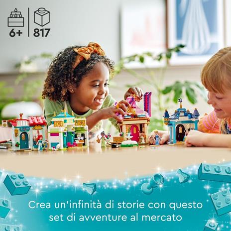 LEGO Disney Princess 43246 l'Avventura al Mercato Principesse Disney, Giochi Bambini 6+, Città da Costruire e 4 Mini Bamboline - 2