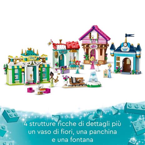 LEGO Disney Princess 43246 l'Avventura al Mercato Principesse Disney, Giochi Bambini 6+, Città da Costruire e 4 Mini Bamboline - 3