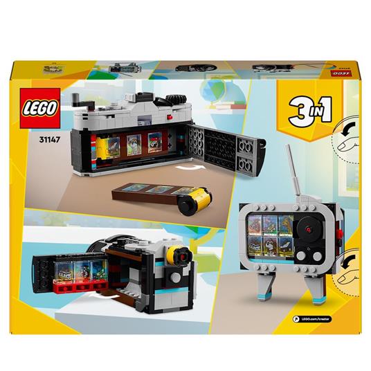 LEGO Creator 31147 3in1 Fotocamera Retro, Giochi per Bambini 8+ Anni, Macchina Fotografica Trasformabile in Videcamera o TV - 8