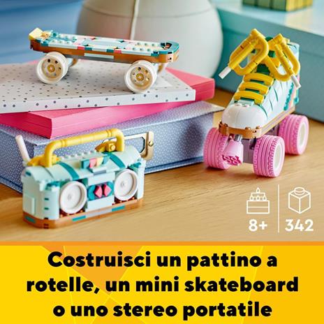 LEGO Creator 31148 3in1 Pattino a Rotelle Retrò Trasformabile in Mini Skateboard o Radio Giocattolo, Giochi per Bambini 8+ - 2
