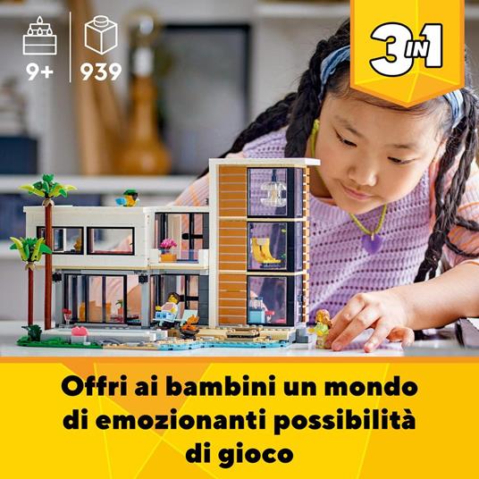 LEGO Creator 3 in 1 31153 Casa Moderna, 3 Modellini di Abitazioni da Costruire, Giochi per Bambini 9+, Idea Regalo Compleanno - 2