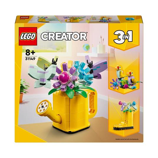 LEGO Creator 31149 3in1 Innaffiatoio con Fiori Finti Trasformabile in  Stivale o in 2 Uccelli con Trespolo - LEGO - LEL Flowers - Set mattoncini -  Giocattoli