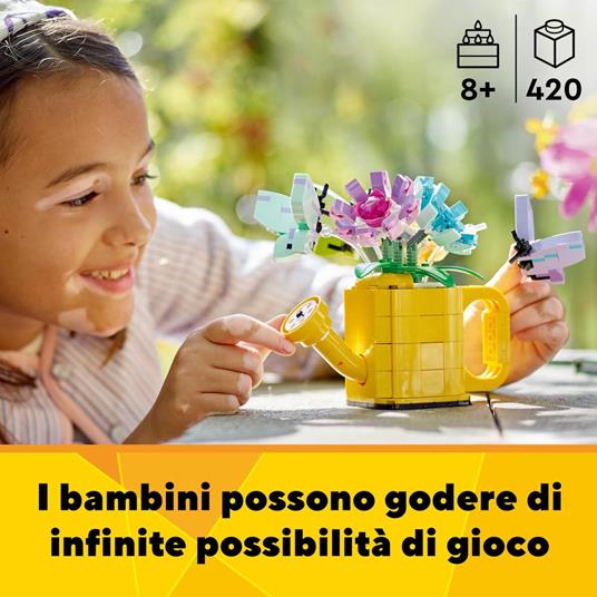 LEGO Creator 31149 3in1 Innaffiatoio con Fiori Finti Trasformabile in Stivale o in 2 Uccelli con Trespolo - 2