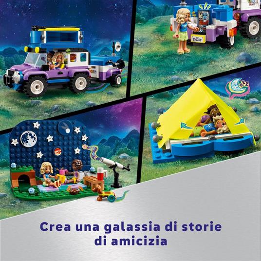 LEGO Friends 42603 Camping-Van Sotto le Stelle, Giochi per Bambini 7+ con Telescopio Giocattolo, Auto, Mini Bamboline e Cane - 4